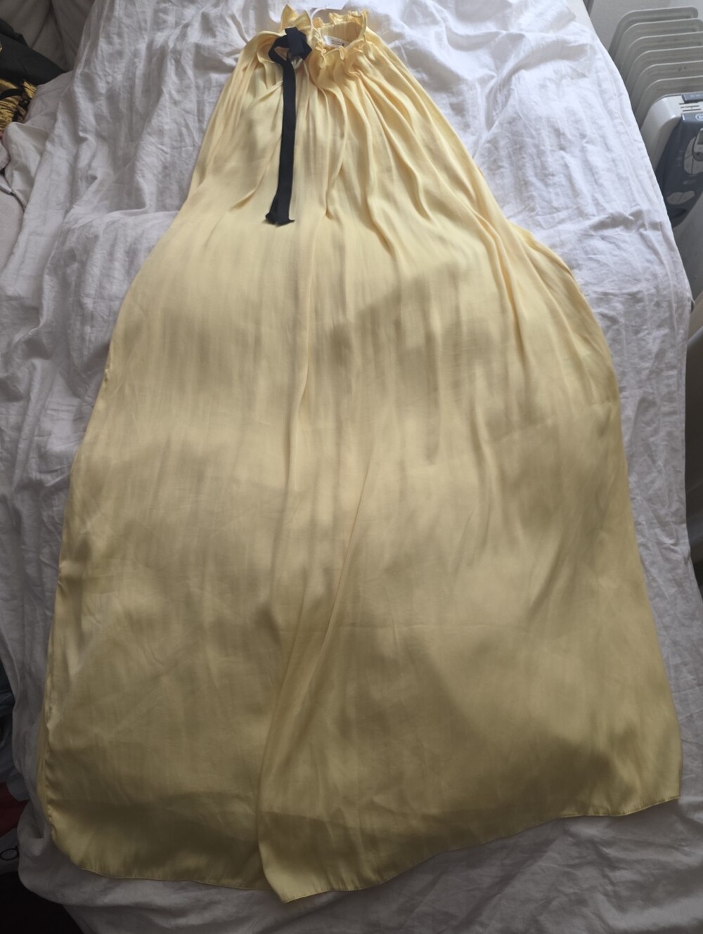 ZARA SATIN EFFECT HALTER DRESS ZW COLLECTION yellow Bnwt - Picture 14 of 16